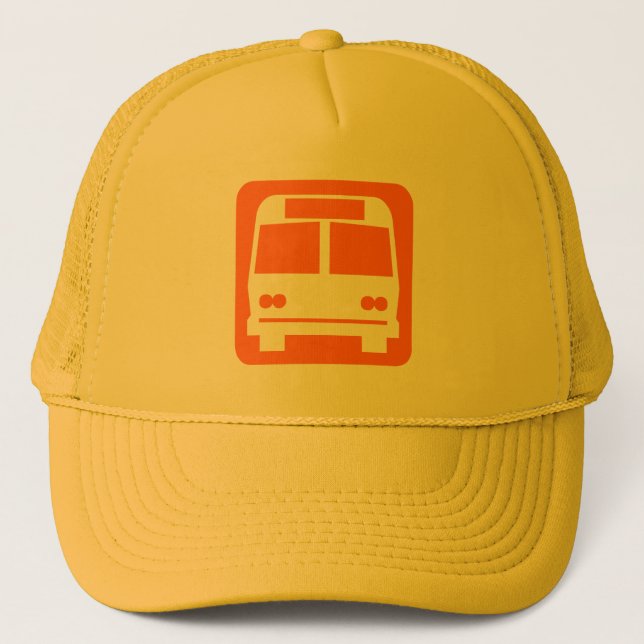 Gorra De Camionero Símbolo del autobús - naranja (Anverso)