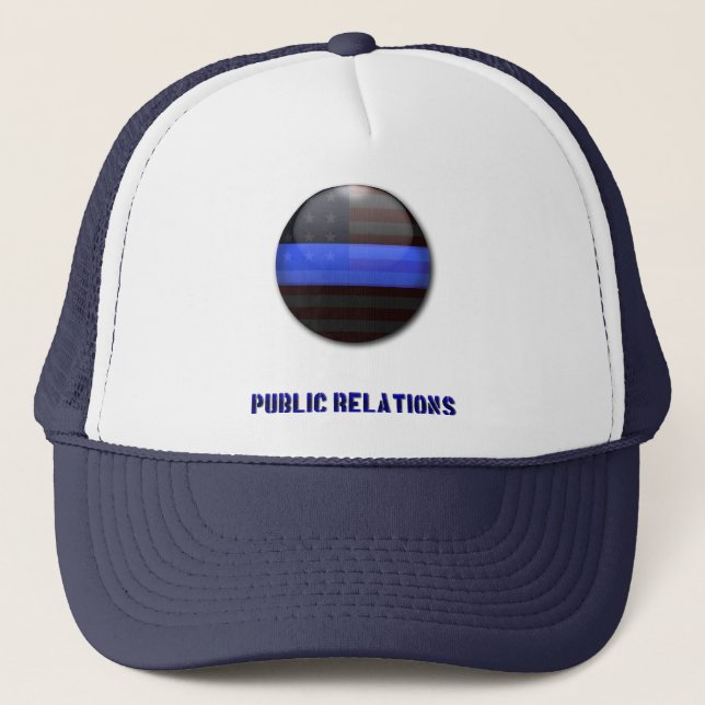 Gorra De Camionero Símbolo distintivo delgado de la línea azul - Poli (Anverso)