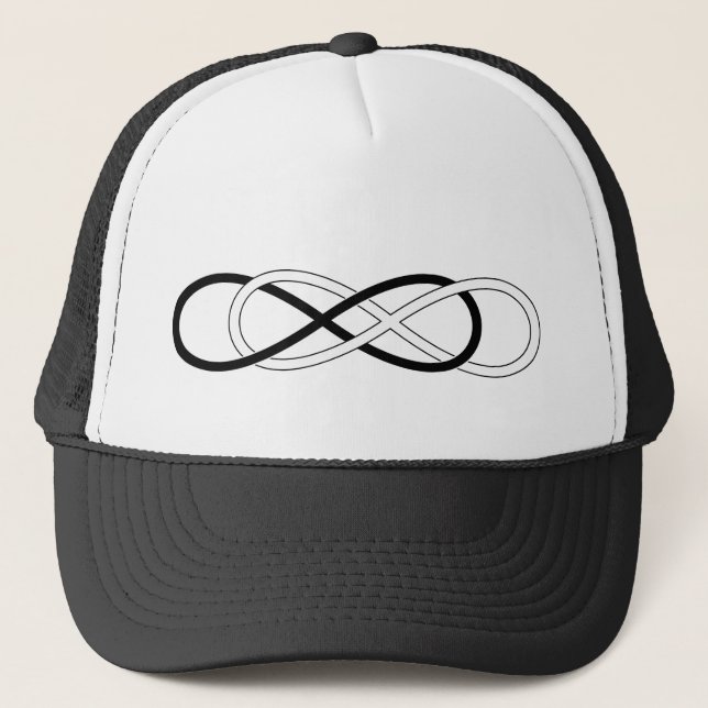 Gorra De Camionero Símbolo doble infinito - Blanco y negro (Anverso)