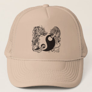 Gorra De Camionero símbolo dragón y tigre yin yang