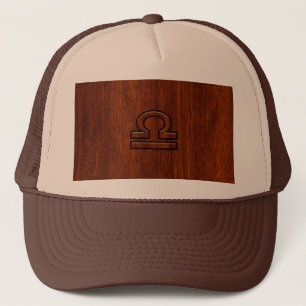 Gorra De Camionero Símbolo libra zodiaco sobre caoba