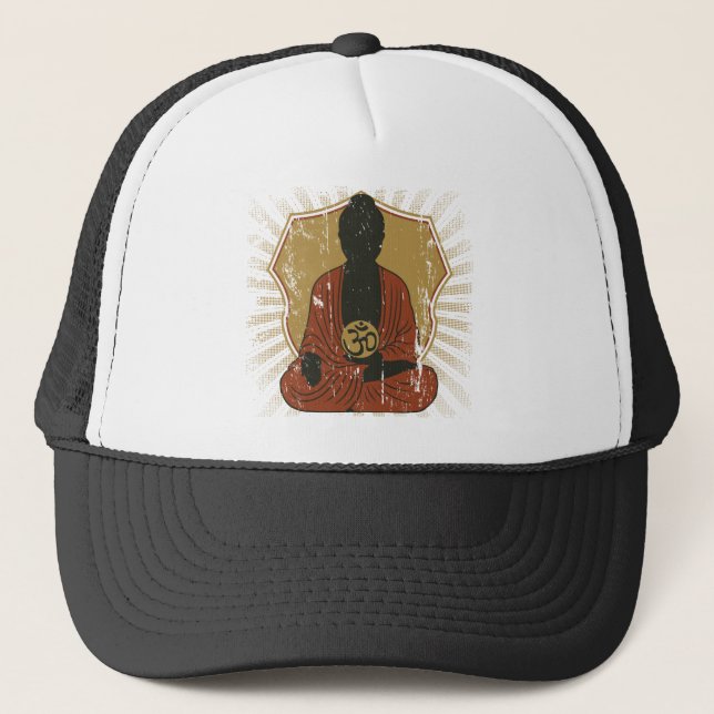 Gorra De Camionero Símbolo Meditating de Buda OM (Anverso)