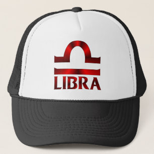 Gorra De Camionero Símbolo rojo del horóscopo del libra