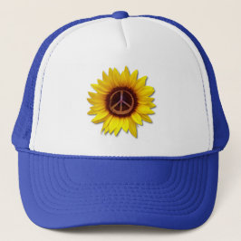 Gorra De Camionero Símbolo ucraniano de paz girasol Rótulo contra la