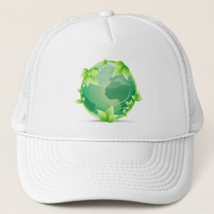 Gorra De Camionero Símbolo verde de reciclaje de la Tierra