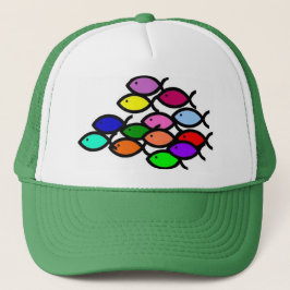 Gorra De Camionero Símbolos cristianos de los pescados - escuela del