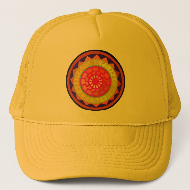 Gorra De Camionero Símbolos de calendario de ejecución de sol celta (Anverso)