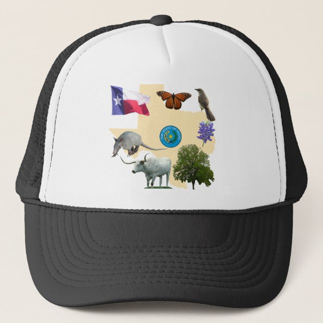 Gorra De Camionero Símbolos del Estado de Texas (Anverso)