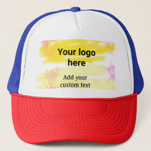 Gorra De Camionero Simple amarillo acuarela agregue su logotipo texto
