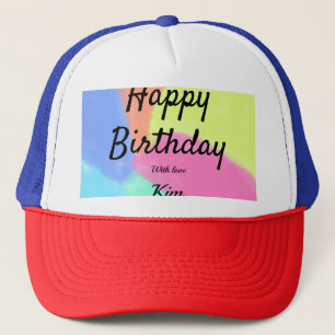 Gorra De Camionero simple caligrafía minimalista feliz cumpleaños per