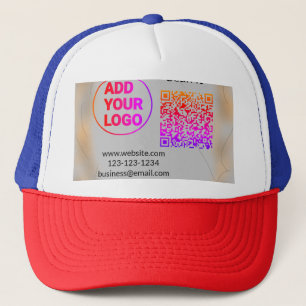 Gorra De Camionero Simple código qr minimalista agregar logo escanear