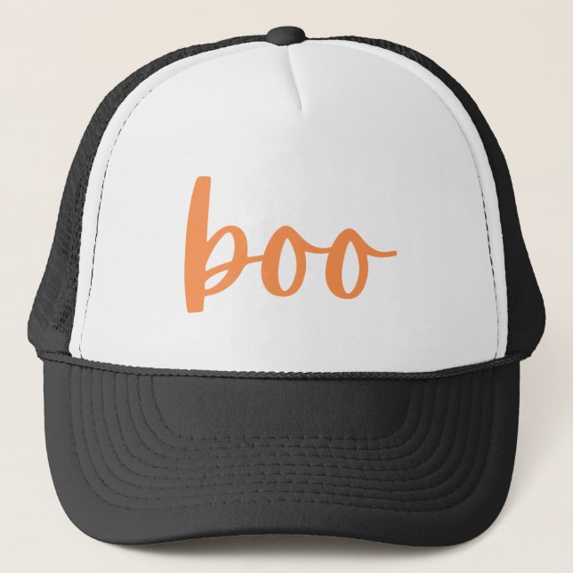 Gorra De Camionero Simple Cute Spooky Halloween Boo blanco (Anverso)