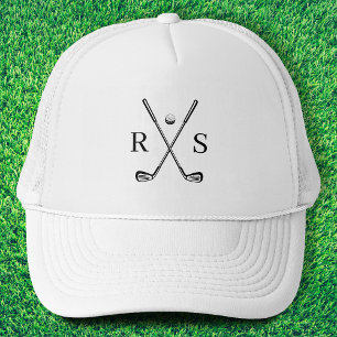 Gorra De Camionero Simple Elegante Monograma Primer Golf