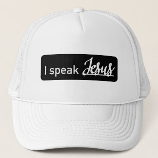 Gorra De Camionero Simple Hablo Jesús Negro y Blanco