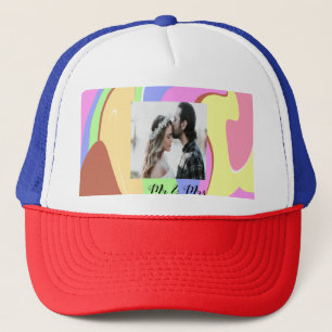 Gorra De Camionero simple minimal añade tu nombre foto rosa azul verd
