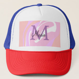 Gorra De Camionero simple minimal añadir nombre monograma rosa rojo a