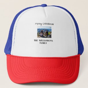 Gorra De Camionero simple minimal feliz Navidad añadir nombre de fami