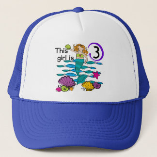 Gorra De Camionero Sirena 3 cumpleaños camisetas y regalos de T