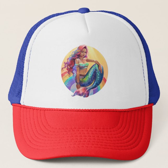 Gorra De Camionero Sirena de arcoiris (Anverso)