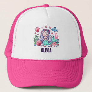 Gorra De Camionero Sirena de dibujos animados linda personalizada
