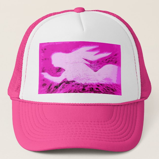 Gorra De Camionero sirena rosa apuntando (Anverso)