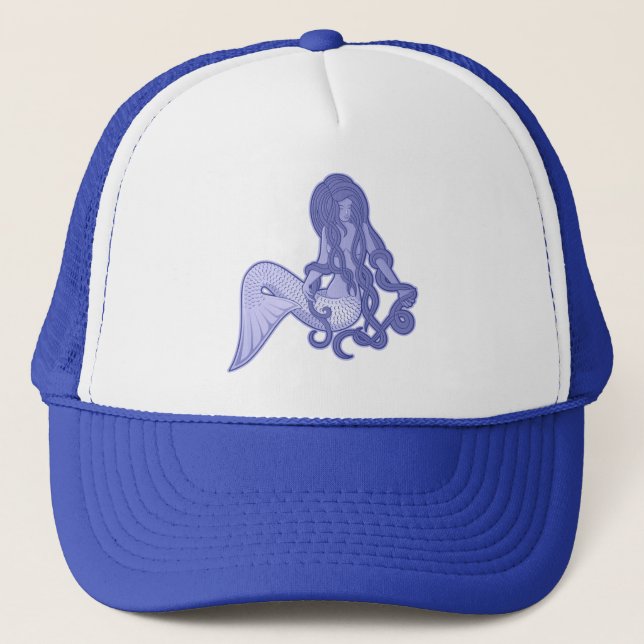 Gorra De Camionero Sirena sentada azul (Anverso)