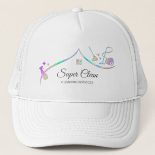 Gorra De Camionero Sirvienta Limpiando Casa Holográfica Brillante