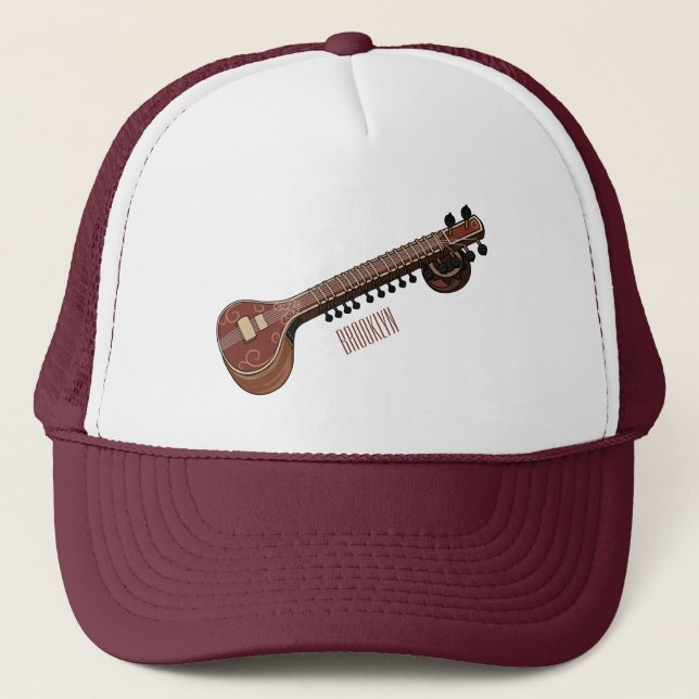 Gorra De Camionero Sitar personalizado ilustracion (Anverso)