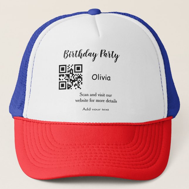 Gorra De Camionero sitio web de fiesta de cumpleaños simple código de (Anverso)