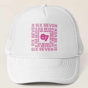 Gorra De Camionero Six Seven 67 Gráfico Rosa