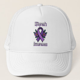 Gorra De Camionero Sjögren's Awareness | Purple Ribbon with flowers