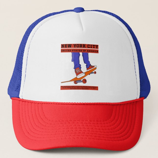 Gorra De Camionero Skateboard Guay de Nueva York (Anverso)
