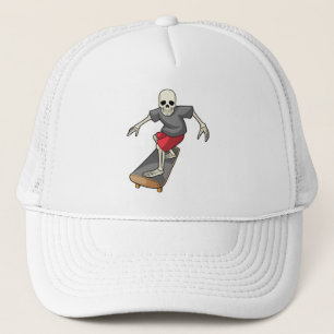 Gorra De Camionero Skeleton como Skater con Skateboard
