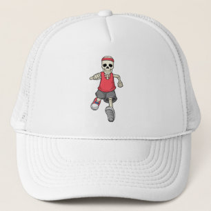 Gorra De Camionero Skeleton en ejecución con banda de cabeza