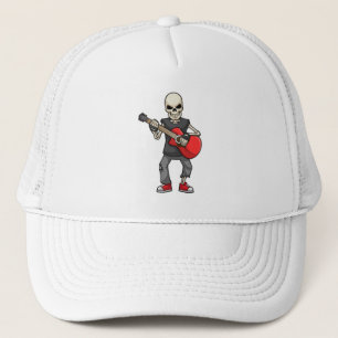 Gorra De Camionero Skeleton en la música con guitarra