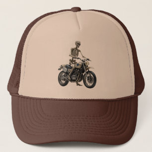 Gorra De Camionero Skeleton En Moto