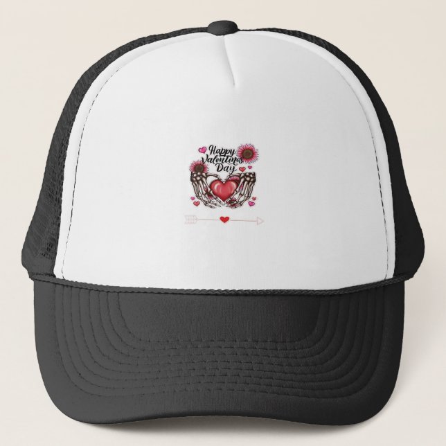 Gorra De Camionero Skeleton Hands Día de San Valentín Classic (Anverso)