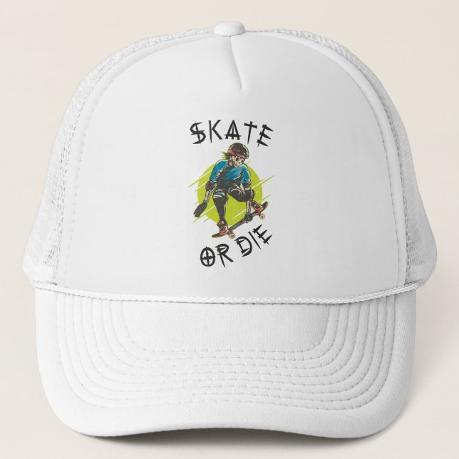 Gorra De Camionero Skeleton Skateboarder (Anverso)