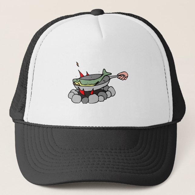 Gorra De Camionero Skillet de los pescados (Anverso)