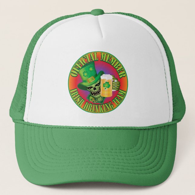 Gorra De Camionero Skull del equipo de bebidas irlandés (Anverso)