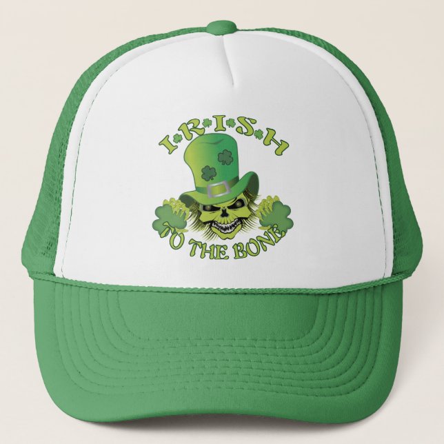 Gorra De Camionero Skull irlandés (Anverso)