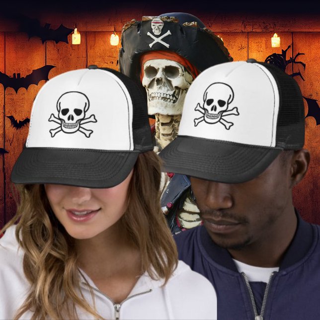 Gorra De Camionero Skull y Crossbone (Classic Skull and Crossbones Pirate Trucker Hat)