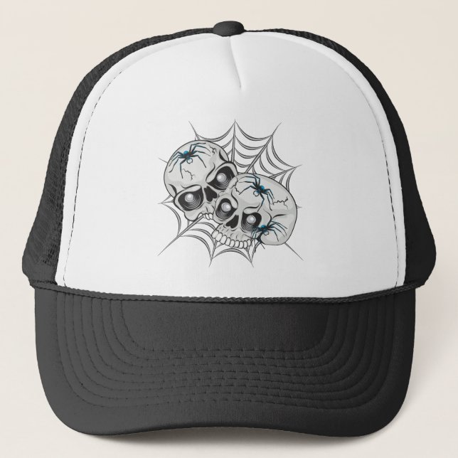 Gorra De Camionero Skulls web de Spider (Anverso)