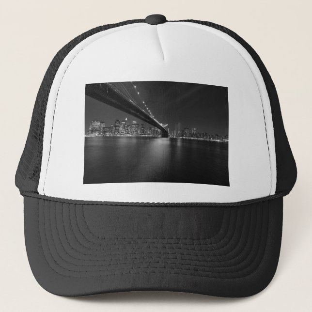 Gorra De Camionero Skyline Black White New York (Anverso)