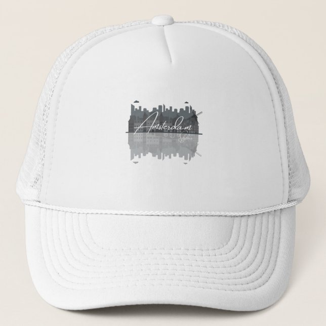 Gorra De Camionero Skyline de Ámsterdam (Anverso)