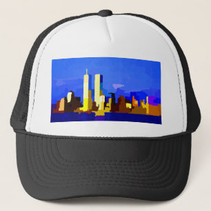 Gorra De Camionero Skyline de las Torres Gemelas de Nueva York