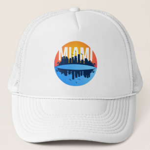 Gorra De Camionero Skyscape Skyline de Miami Florida
