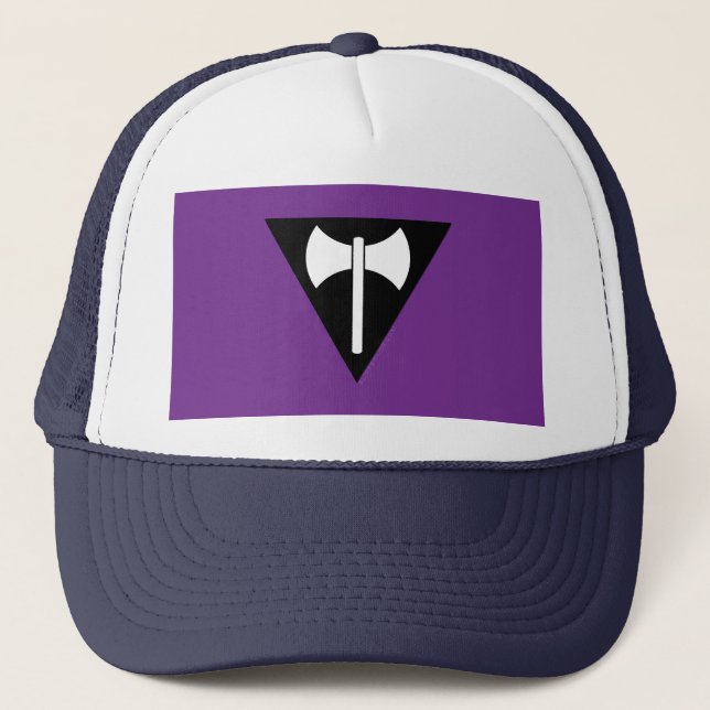 Gorra De Camionero SlipperyJoe bandera del orgullo lesbiano poderoso  (Anverso)