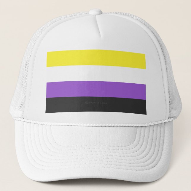 Gorra De Camionero SlipperyJoe's Nonbinary Pride Flag gay gifts LGBTQ (Anverso)