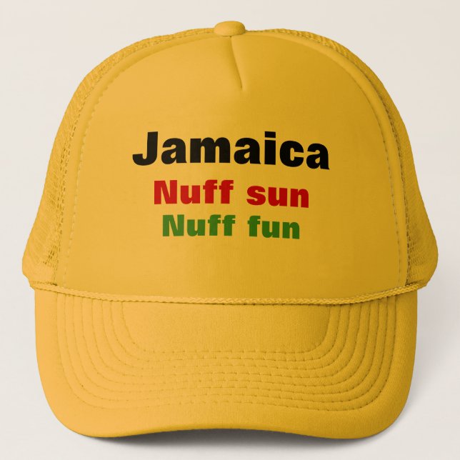 Gorra De Camionero Slogan de Jamaica (Anverso)
